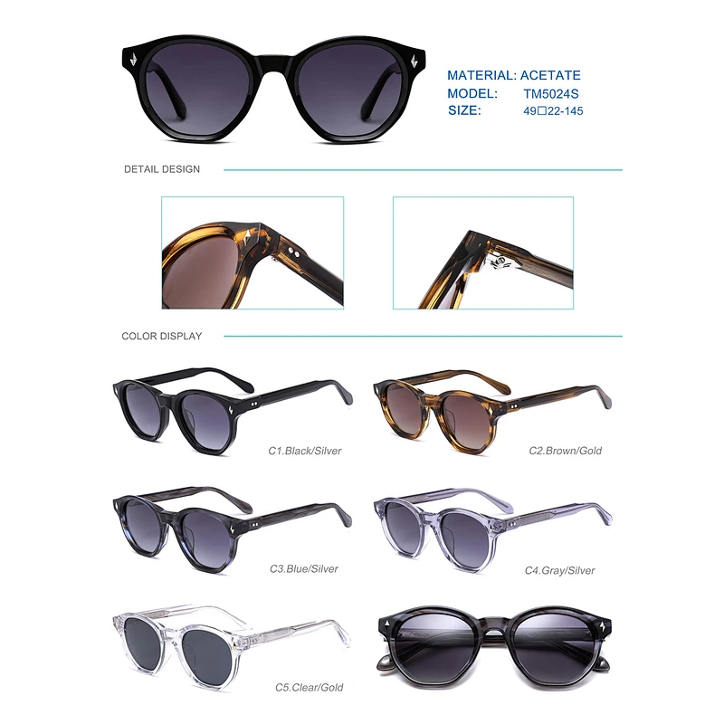 high quality new model custom logo acetate sunglasses